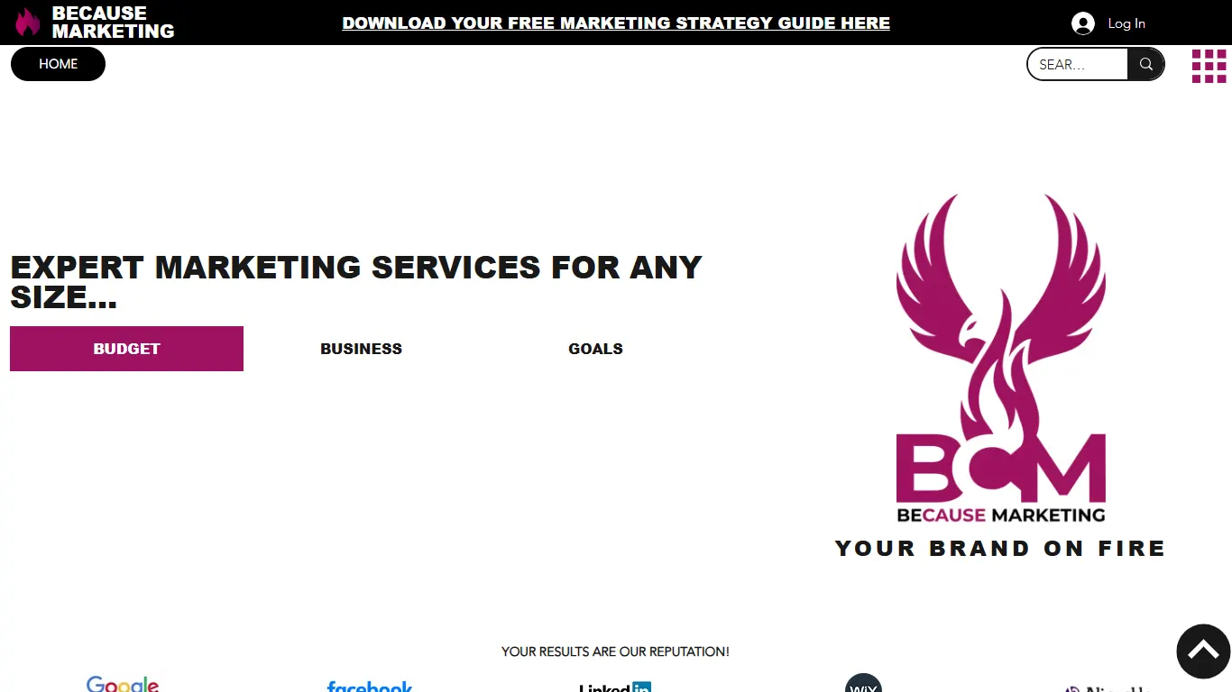 Because Marketing homepage, an SEO agency in Katy, TX