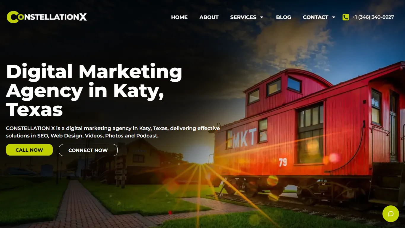 Constellation X homepage, an SEO agency in Katy, TX