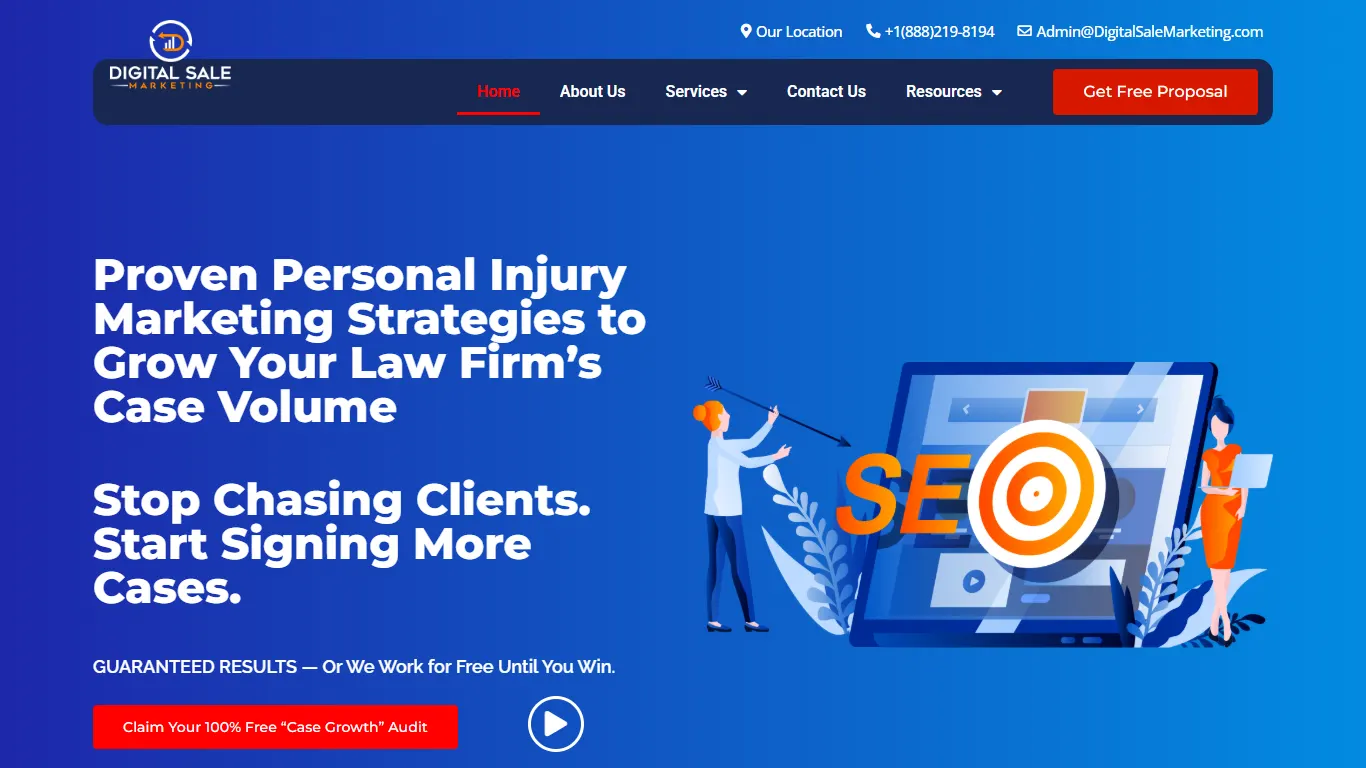 DigitalSaleMarketing homepage, an SEO agency in Sugar Land, TX