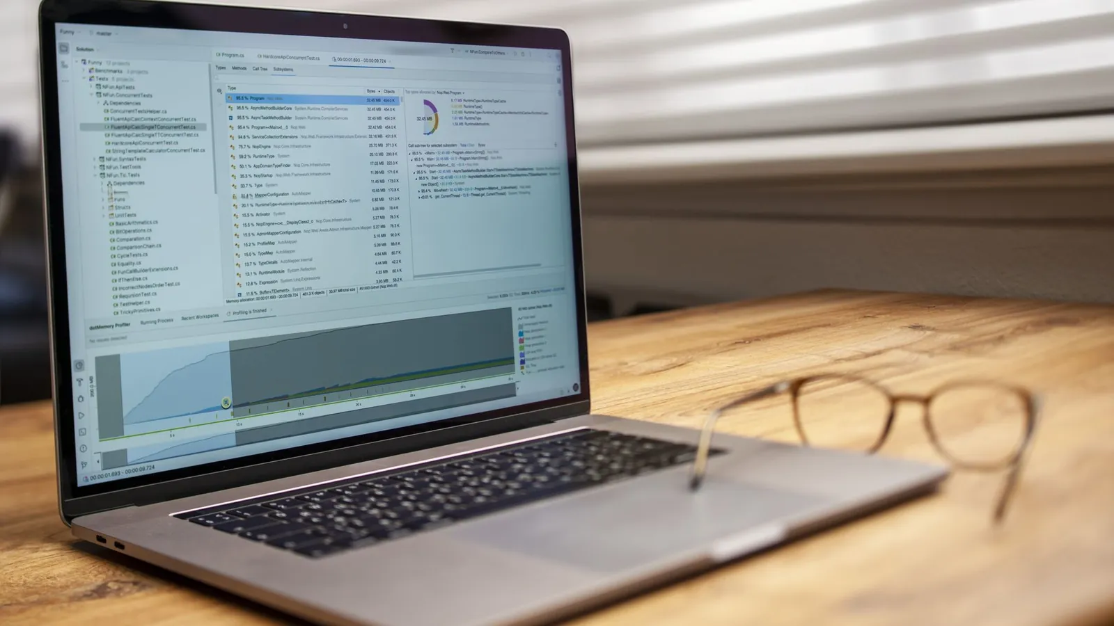 Laptop on a desk showing crawl and indexing data, used to diagnose Discovered currently not indexed pages