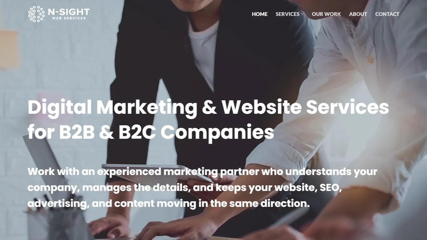 N-Sight Web Services homepage, an SEO agency in Katy, TX