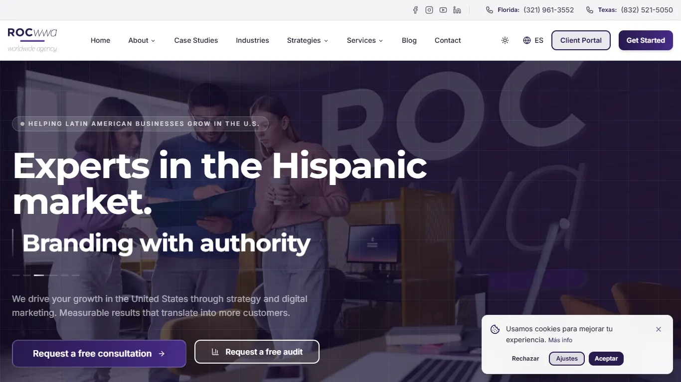ROC Worldwide Agency homepage, an SEO agency in The Woodlands, TX